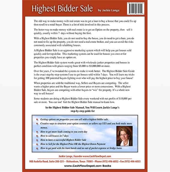 Highest Bidder Sale back cover